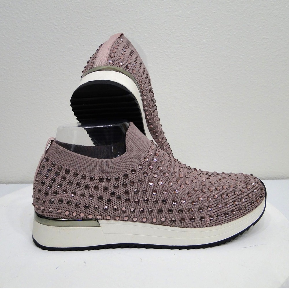 Kenneth Cole Reaction Cameron Jewel Jogger Mauve Rhinestone Slip On Sneakers 7.5 - Picture 3 of 14